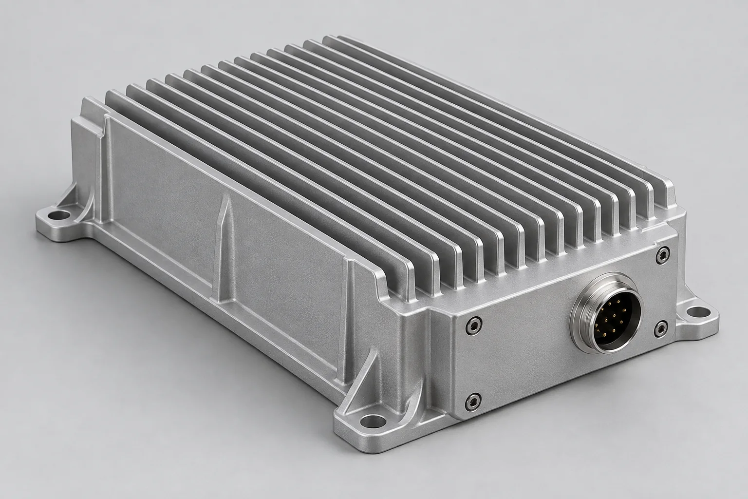 Finned aluminum enclosure concept for industrial electronics